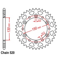 Supersprox 44 Tooth Steel Rear Sprocket for Honda NX650 Dominator 1996