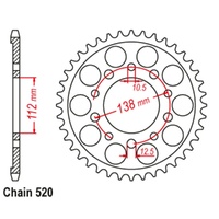 Supersprox 39 Tooth Steel Rear Sprocket for Honda NC700X ABS 2012-2013