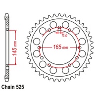 Supersprox 45 Tooth Steel Rear Sprocket for Honda NT650 BROS 1988-1993
