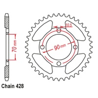 Supersprox 45 Tooth Steel Rear Sprocket for Honda CT110 1980-2014