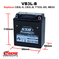 SSB 12V 85CCA 3AH VB3L-B Honda NSR250 MC28 1996-1998 V-Spec AGM Battery RB3L-B