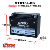 SSB 12V 340CCA 13AH VTX15L-BS Moto Guzzi 1100 VII Café Sport Ohlins 2004-2006 V-Spec AGM Battery RTX15L-BS