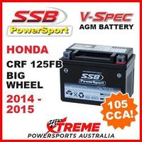 SSB 12V V-SPEC DRY CELL AGM 105 CCA BATTERY HONDA CRF125FB CRF 125FB 2014-2015