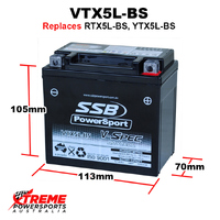 SSB 12V 195CCA 6AH VTX5L-BS Husqvarna FS450 FS 450 Supermoto 2015-2017 V-Spec AGM Battery RTX5L-BS