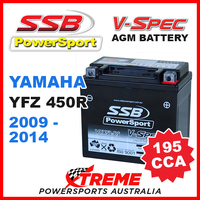 SSB 12V V-SPEC DRY CELL AGM 195 CCA BATTERY YAMAHA YFZ450R YFZ-450R 2009-2014