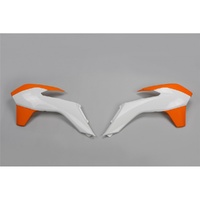 UFO White & Orange Radiator Shrouds for Ktm EXC-F 350 2014-2016