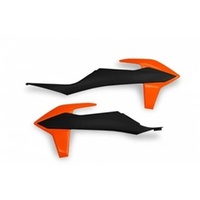 UFO Black & Orange Radiator Shrouds for Ktm EXC-F 500 2020-2023