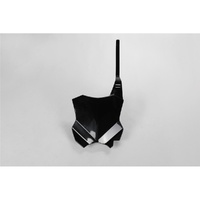 UFO Black Front Number Plate for Kawasaki KXF 250 2017-2025