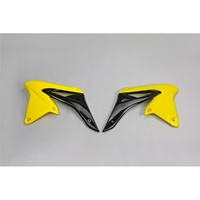 UFO Yellow & Black Radiator Shrouds for Suzuki RMZ 250 2010-2018