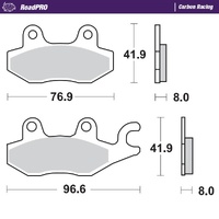 Moto Master Front Left Carbon Racing Brake Pad for Kawasaki Ninja 250 SL (BX250) 2014