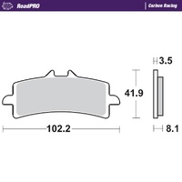 Moto Master Front Left Carbon Racing Brake Pad for KTM 450 SMR 2013-2025