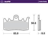 Moto Master Front Left Carbon Racing Brake Pad for BMW S 1000 R (K63) (M Forged/Carbon wheel) 2021-2025