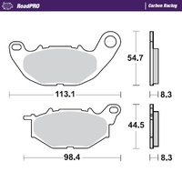Moto Master Front Left Carbon Racing Brake Pad for Yamaha MT-03 300 2016-2025
