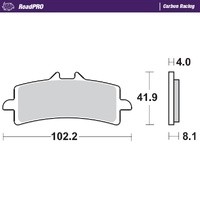 Moto Master Front Right Carbon Racing Brake Pad for Triumph Daytona 765 Moto2 2020
