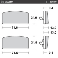 Moto Master Front Left Ceramic Brake Pad for BMW R75 /7 700 1976-1979