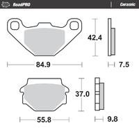 Moto Master Front Left Ceramic Brake Pad for Kawasaki AR 125 LC 1982-1994