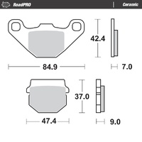 Moto Master Front Left Ceramic Brake Pad for Suzuki ZZ 80 Sepia 1990