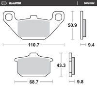 Moto Master Rear Ceramic Brake Pad for Kawasaki Vulcan 1500 L 1996-1997