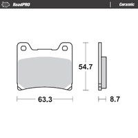 Moto Master Front Left Ceramic Brake Pad for Yamaha XV 1100 Virago 1988-1993