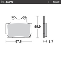 Moto Master Rear Ceramic Brake Pad for Yamaha SRX 600 1986-1988