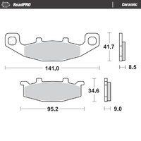 Moto Master Rear Ceramic Brake Pad for Kawasaki Zephyr 1100 1992-1998