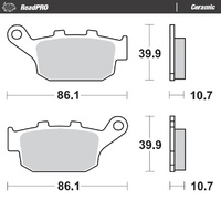 Moto Master Rear Ceramic Brake Pad for Suzuki XF 650 Freewind 1997-2002