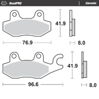 Moto Master Rear Ceramic Brake Pad for Kawasaki Z 500 2024-2025