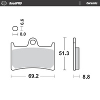 Moto Master Front Left Ceramic Brake Pad for Yamaha XSR 900 GP 2024-2025