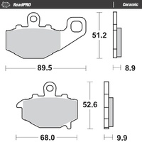 Moto Master Rear Ceramic Brake Pad for Kawasaki ZX-9R Ninja 900 1994-2003