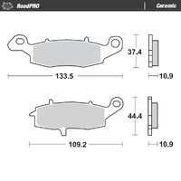 Moto Master Rear Ceramic Brake Pad for Kawasaki Vulcan 1600 Classic Tourer 2004-2005