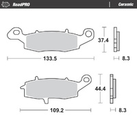 Moto Master Front Right Ceramic Brake Pad for Suzuki SV 650 1999-2009