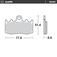 Moto Master Front Left Ceramic Brake Pad for BMW K 1200 GT (K44) 2004-2008