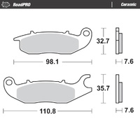 Moto Master Front Left Ceramic Brake Pad for Honda Z125/Monkey 125 2019-2025