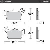 Moto Master Rear Ceramic Brake Pad for Beta RR Motard 50 Track 2008-2025