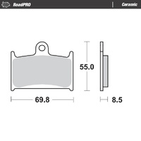 Moto Master Front Left Ceramic Brake Pad for Yamaha TZ 125 Competition 1996-1997