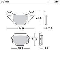 Moto Master Rear Nitro Brake Pad for Husaberg FE 501 1993-1998