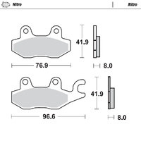 Moto Master Front Right Nitro Brake Pad for Kawasaki KLF 300 Bayou 1989-2005