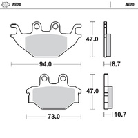 Moto Master Front Right Nitro Brake Pad for Tgb Gunner 550 2010-2011