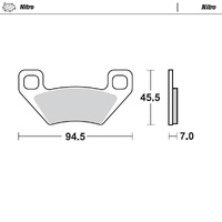 Moto Master Front Left Nitro Brake Pad for Arctic CAT/TEXTRON Prowler 500 HDX 2014-2016