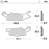Moto Master Rear Right Nitro Brake Pad for Yamaha YFM 700 F Grizzly 2007-2024
