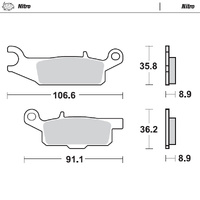 Moto Master Rear Nitro Brake Pad for Yamaha YFM 550 F Grizzly 2009-2015