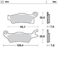 Moto Master Front Left Nitro Brake Pad for Bombardier / CAN AM Outlander 800 EFI 2012-2015