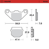 Moto Master Rear Racing Brake Pad for Adly ATV 300 2005-2010