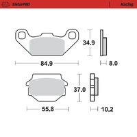 Moto Master Front Left Racing Brake Pad for Suzuki LT 250 R Quadracer 1985-1992
