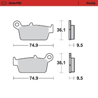 Moto Master Rear Racing Brake Pad for Kawasaki KLX 250 SF 2009-2014