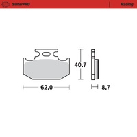 Moto Master Rear Racing Brake Pad for Suzuki RM 125 1989-1990