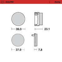 Moto Master Rear Racing Brake Pad for Yamaha YFS 200 Blaster R 1988-2002