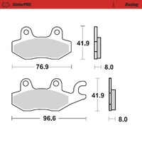 Moto Master Front Right Racing Brake Pad for Suzuki LT-A 500 FY Quadmaster 2000-2001