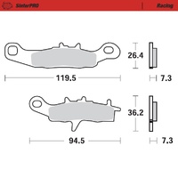 Moto Master Front Left Racing Brake Pad for Kawasaki KX 112 2022-2025