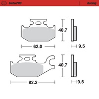 Moto Master Rear Racing Brake Pad for Bombardier / CAN AM Outlander XT 500 2007-2008
